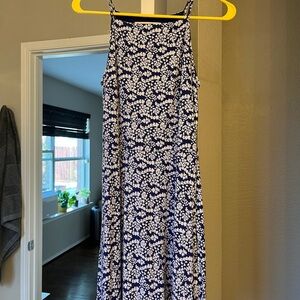 LOFT Navy and White Floral Maxi Dress